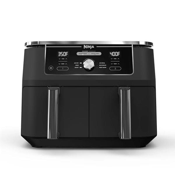 Ninja DZ401 Foodi 10 Quart 6-in-1 DualZone XL 2-Basket Air Fryer with 2 Independent Frying Baskets, Match Cook & Smart Finish to Roast, Broil, Dehydrate for Quick, Easy Family-Size