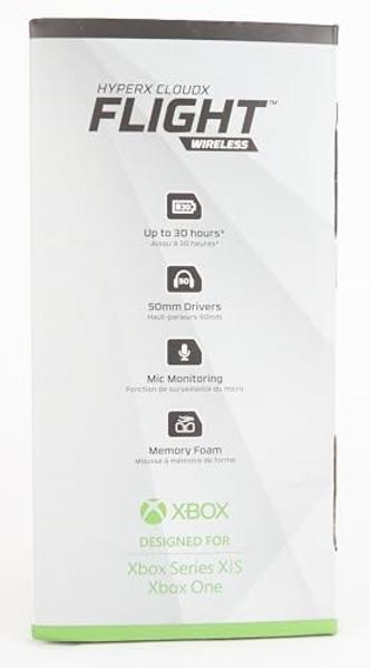 HyperX CloudX Flight – Wireless Gaming Headset, Official Xbox Licensed, Compatible with Xbox One and Xbox Series X|S, Game and Chat Mixer, Memory Foam, Detachable Noise-Cancellatio