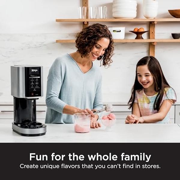 Ninja NC301 CREAMi Ice Cream Maker, for Gelato, Mix-ins, Milkshakes, Sorbet, Smoothie Bowls & More, 7 One-Touch Programs, with (2) Pint Containers & Lids, Compact Size, Perfect for