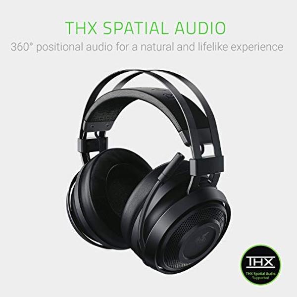 Razer Nari Essential Wireless 7.1 Surround Sound Gaming Headset: THX Spatial Audio - Auto-Adjust Headband & Swivel Cups - Auto-Adjust - Flip Mic - for PC, PS4, PS5 Only - Black