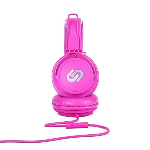 Urbanista Miami Foldable On-Ear Headphones with Remote and Mic, Pink Panther/Pink