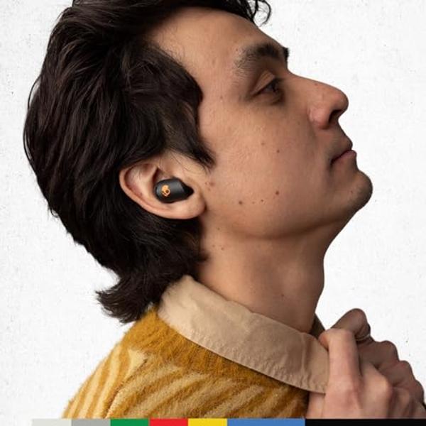 Skullcandy Sesh ANC Active in-Ear Noise Canceling Wireless Earbuds, 48 Hr Battery, IP67 Waterproof, Microphone, Works with iPhone Android and Bluetooth Devices - True Black/Orange