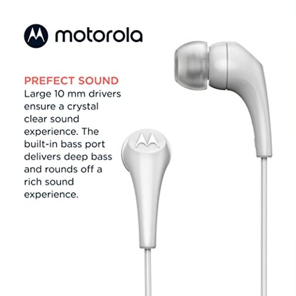 Motorola Wired Earbuds with Microphone - Earbuds 2-S Corded in-Ear Headphones, Control Button for Calls/Music, Comfortable Lightweight Silicone Ear Buds, Clear Bass Sound, Noise Is
