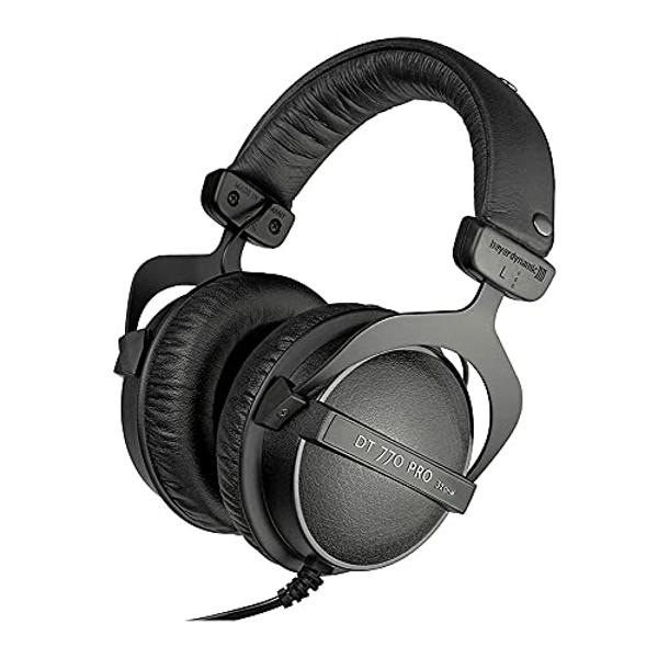 beyerdynamic DT 770 PRO 32 Ohm Over-Ear Headphones in Black. Enclosed Design, Wired for Professional Sound in The Studio and on Mobile Devices Such as Tablets and Smartphones