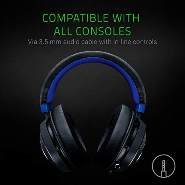 Razer Kraken Gaming Headset: Lightweight Aluminum Frame - Retractable Noise Isolating Microphone - for PC, PS4, PS5, Switch, Xbox One, Xbox Series X & S, Mobile - 3.5 mm Headphone 