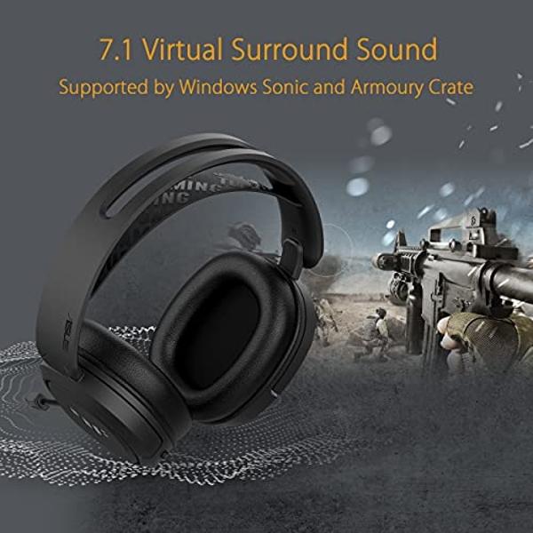 ASUS TUF Gaming H1 Wireless Headset | Discord Certified Mic, 7.1 Surround Sound, 40mm Drivers, 2.4GHz, USB-C, Lightweight, 15 Hour Battery Life, for PC, Mac, Switch, Mobile Devices