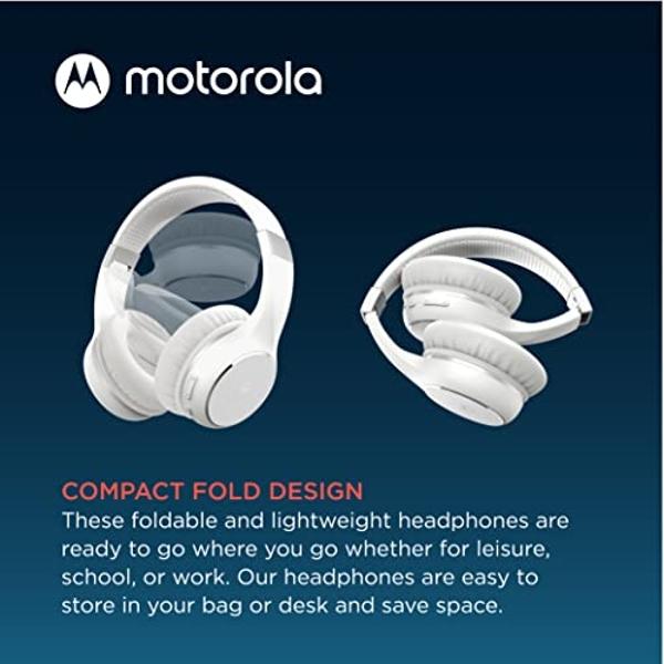 Motorola Sound Moto XT220 Bluetooth Wireless Headphones with Microphone, in-Line Control for Calls - Foldable Over-Ear Head Phones, Adjustable Headband, Dynamic Bass, Clear Sound -