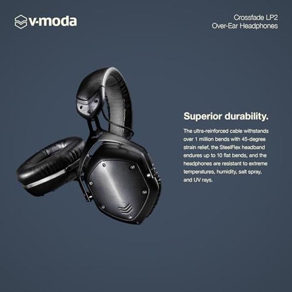 V-MODA Crossfade LP2 Vocal Limited Edition Over-Ear Noise-Isolating Metal Headphone - Matte Black
