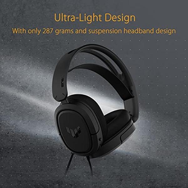 ASUS TUF Gaming H1 Wired Headset | Discord Certified Mic, 7.1 Surround Sound, 40mm Drivers, 3.5mm, Lightweight, for PC, Switch, PS4, PS5, Xbox One, Xbox Series X | S, and Mobile De