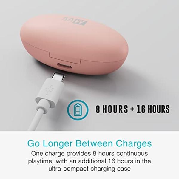 MEE audio Pebbles True Wireless Earbuds - Bluetooth 5.3 Low Profile in Ear Lightweight Headphones with Headset Microphone & Call Noise Reduction for Gym/Workouts/Sports and Gaming,