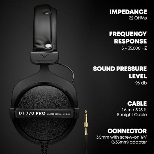beyerdynamic DT 770 Pro 32 Ohm Studio Headphone, Grey (DT 770 Pro 32 Ohm Grey)