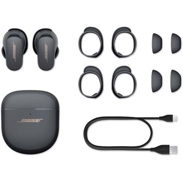 Bose QuietComfort Earbuds II, Wireless, Bluetooth, Proprietary Active Noise Cancelling Technology in-Ear Headphones with Personalized Noise Cancellation & Sound, Eclipse Grey - Lim