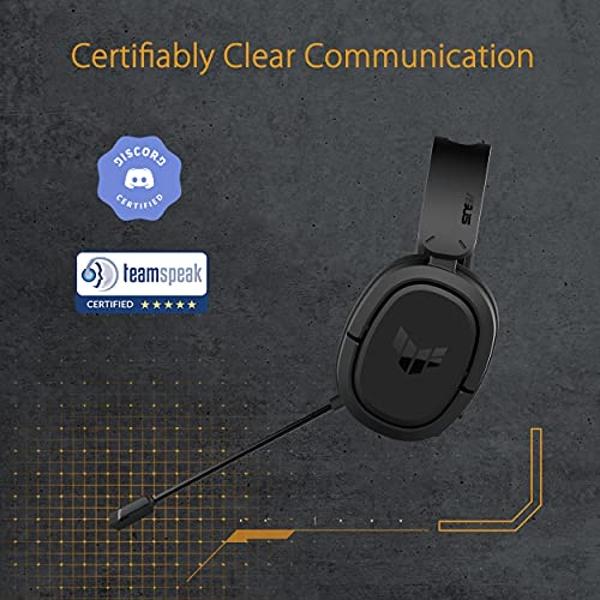 ASUS TUF Gaming H1 Wireless Headset | Discord Certified Mic, 7.1 Surround Sound, 40mm Drivers, 2.4GHz, USB-C, Lightweight, 15 Hour Battery Life, for PC, Mac, Switch, Mobile Devices