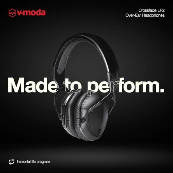 V-MODA Crossfade LP2 Vocal Limited Edition Over-Ear Noise-Isolating Metal Headphone - Matte Black