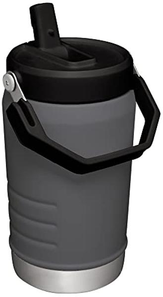 Stanley IceFlow Flip Straw Jug with Handle 40 oz| Twist On Lid and Flip Up Straw | Leak Resistant for Travel and Sports | Insulated Stainless Steel |BPA-Free |Charcoal