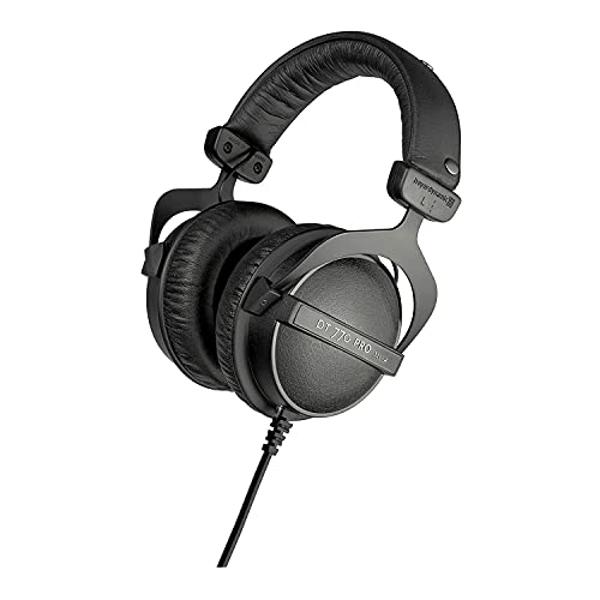 beyerdynamic DT 770 PRO 32 Ohm Over-Ear Headphones in Black. Enclosed Design, Wired for Professional Sound in The Studio and on Mobile Devices Such as Tablets and Smartphones