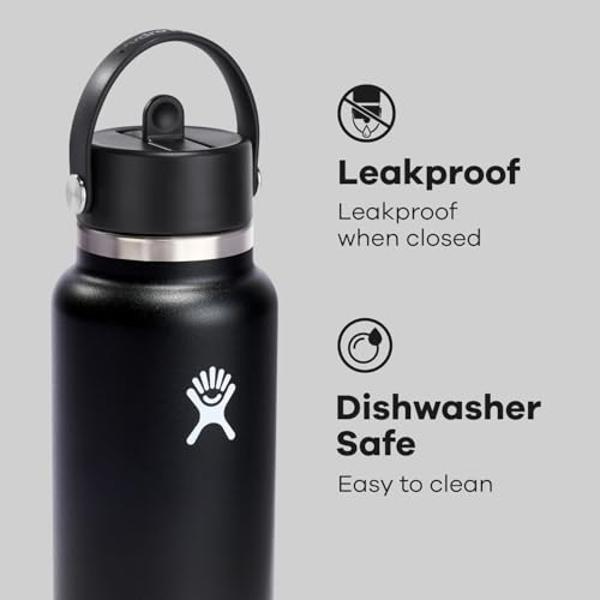 Hydro Flask Wide Flex Straw Cap Black 32 Oz