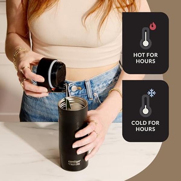 Contigo x Ally Love Stainless Steel Vacuum-Insulated Travel Mug with Autoseal and Easy Clean Lid, Spill-proof, Keeps Drinks cold 24 hrs & hot for 11 hrs, BPA Free, 16oz., West Loop