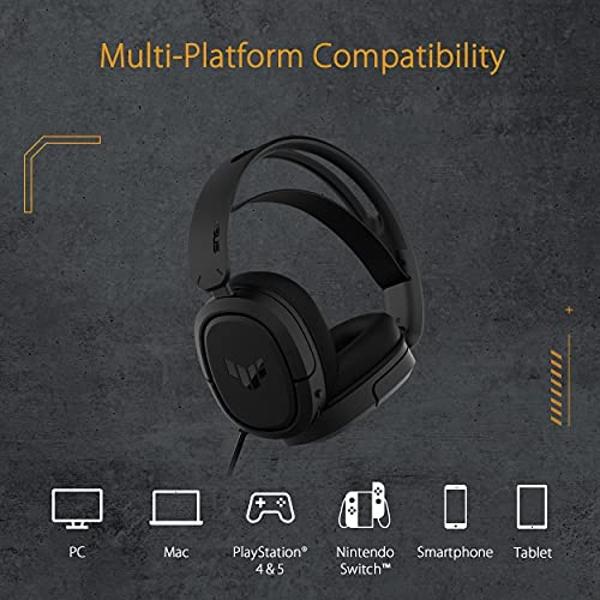ASUS TUF Gaming H1 Wireless Headset | Discord Certified Mic, 7.1 Surround Sound, 40mm Drivers, 2.4GHz, USB-C, Lightweight, 15 Hour Battery Life, for PC, Mac, Switch, Mobile Devices