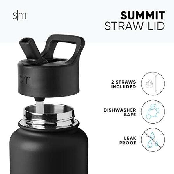 Simple Modern Water Bottle with Straw Lid Vacuum Insulated Stainless Steel Metal Thermos Bottles | Reusable Leak Proof BPA-Free Flask for Gym Sports | Summit Collection | 22oz, Mid