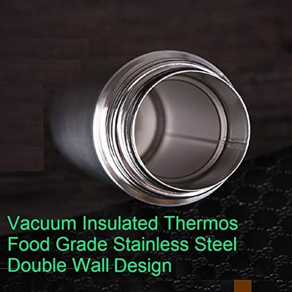 SMALL 500 ml 16.9 Ounce Coffee Thermos | Thermal Water Bottle for Tea Hot & Cold Drinks Stainless Steel Vacuum Sealed Insulated Thermos Water Flasks Bottles Work Travel Termo Para 