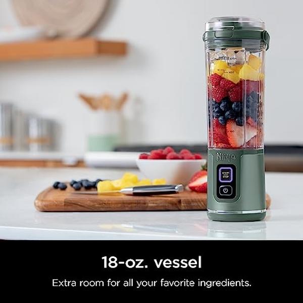 Ninja BC151EM Blast Portable Blender, Cordless, 18oz. Vessel, Personal Blender-for Shakes & Smoothies, BPA Free, Leakproof-Lid & Sip Spout, USB-C Rechargeable, Dishwasher Safe Part