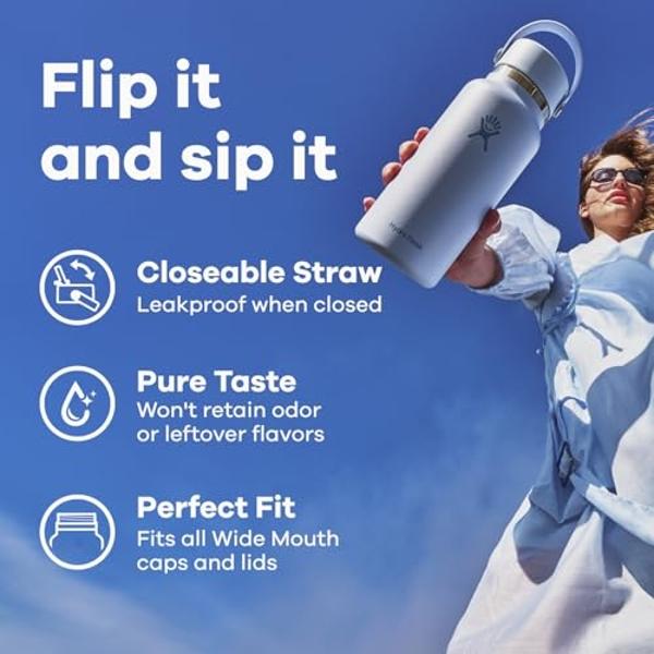 Hydro Flask Wide Flex Straw Cap Black 32 Oz
