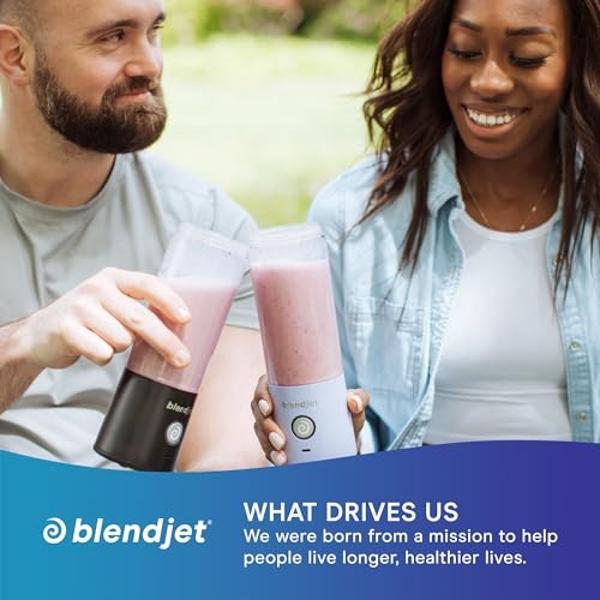BlendJet Portable Blender for Smoothies & Shakes - 16oz BlendJet 2 Cordless Personal & Small Blender, USB-C Rechargeable & Self Cleaning - Quiet Mini Travel Blender with Stainless 