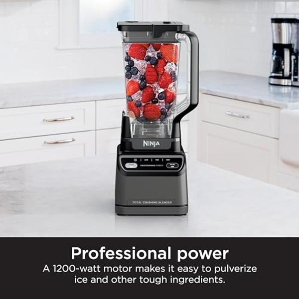 Ninja BR201AMZ Professional Blender 2.0, 1200 Watts, Auto-iQ Program, Total Crushing Blades, 72-oz. Pitcher, 4 Manual Speeds for Smoothies, Shakes, and Frozen Drinks, Dishwasher-Sa