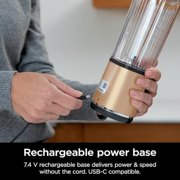 Ninja Blast Portable Blender, Cordless, 18oz. Vessel, Personal Blender For-Shakes and Smoothies, BPA Free, Leakproof-Lid and Sip Spout, USB-C Rechargeable, Dishwasher Safe, Metalli