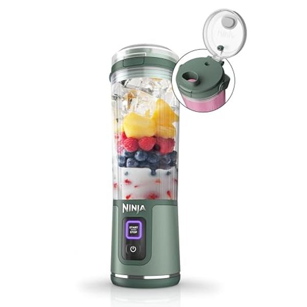 Ninja BC151EM Blast Portable Blender, Cordless, 18oz. Vessel, Personal Blender-for Shakes & Smoothies, BPA Free, Leakproof-Lid & Sip Spout, USB-C Rechargeable, Dishwasher Safe Part