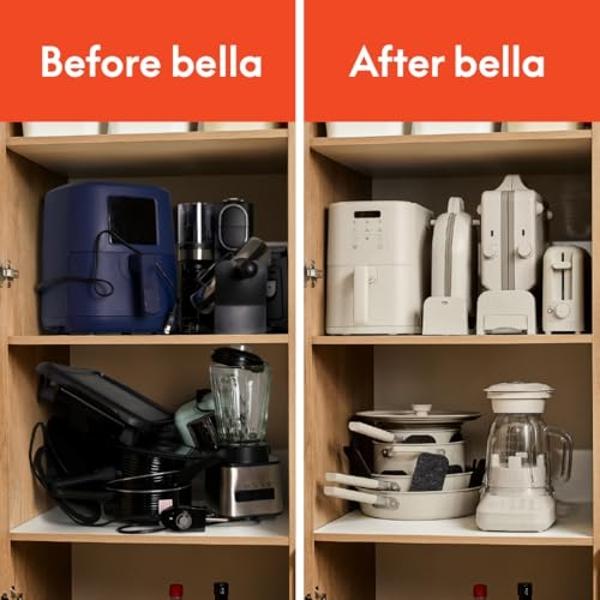 bella 10 Speed Countertop Blender, Juicer & Smoothie Maker, Fits-anywhere™ Kitchenware, Slim Flip & Store Design, Dishwasher Safe 48oz Capacity Pitcher & Lid, Stainless Steel Blade