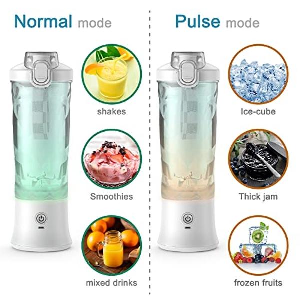 DENOKIN Portable Blender 20oz Vessel, Cordless Personal Size Blender for Shakes and Smoothies with 6 Blade, Small Blender for Kitchen, Home, Travel