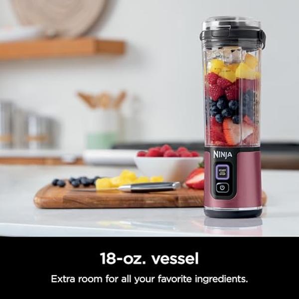 Ninja BC155PS Blast Two-Pack Portable Blender, Cordless, 18oz. Vessel, Personal Blender-for Shakes & Smoothies, BPA Free, Leakproof-Lid & Sip Spout, Rechargeable, Dishwasher Safe P