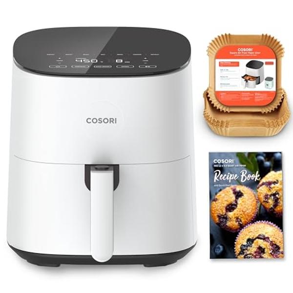 COSORI Air Fryer Pro LE 5-Qt Airfryer, With 20PCS paper liners, 10 Functions that Dry, Bake, Roast &Preheat, Shake Reminder, Up to 450℉, 85% Oil less, Compact, 130+ Recipes, Dishwa