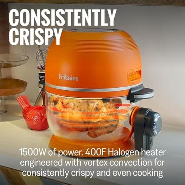 Non-Toxic Air Fryer - Glass AirFryer 5 Quart w/ 360 Visibility, Self-Cleaning, 400F Vortex Air Fryer for Even Cooking, BPA-Free Teflon Free, 6-in-1 Functions, Rotisserie, Roast, Ba