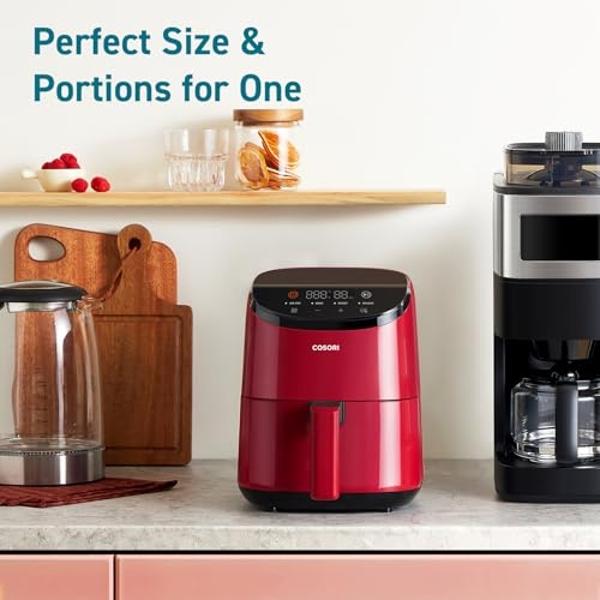 COSORI Air Fryer 2.1 Qt, 4-in-1 Small Mini Airfryer, Bake, Roast, Reheat, 97% Less Oil, Compact & Quiet, Nonstick & Dishwasher Safe Basket, 30 In-App Recipes with Nutrition Facts, 