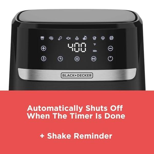 BLACK+DECKER Purifry 6QT Air Fryer, Crispy Deep Fried Taste without the Fat, Plus Bake, Dehydrate, and Keep Food Warm, Digital Touchscreen and Auto Shut-Off