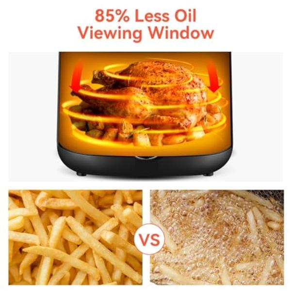 PowerXL Air Fryer 7 QT Maxx Classic, Extra Hot Air Fry, Cook, Crisp, Broil, Roast, Bake, High Gloss Finish, Nonstick, Black