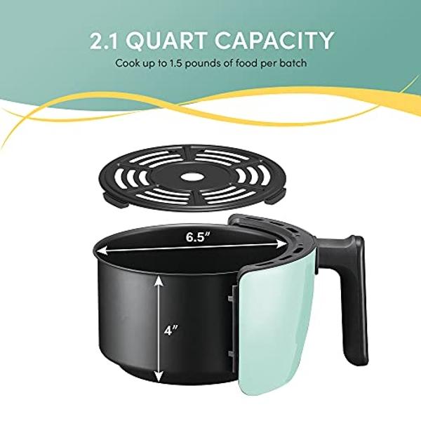 DASH Tasti-Crisp™ Electric Air Fryer Oven, 2.6 Qt., Aqua – Compact Air Fryer for Healthier Food in Minutes, Ideal for Small Spaces - Auto Shut Off, Digital, 1000-Watt