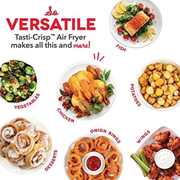 DASH Tasti-Crisp™ Electric Air Fryer Oven, 2.6 Qt., Teal – Compact Air Fryer for Healthier Food in Minutes, Ideal for Small Spaces - Auto Shut Off, Analog, 1000-Watt