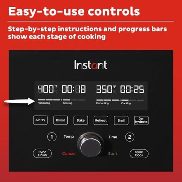 bella 4Qt Slim Air Fryer, Fits-anywhere™ Kitchenware, EverGood™ Ceramic Nonstick Coating, Adjustable Temperature, 6 Preset Cooking Options, 60 Min Auto Shutoff w Audible Tone, 3.3l