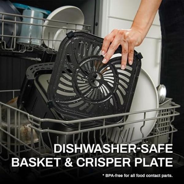 RAMJOY Air Fryer 6.8 Quarts, 10-in-1 Functions, Air Fry, Roast, Bake, Broil, Dehydrate, Large & Compact Air Fryers, Nonstick & Dishwasher-Safe Airfryer Basket, Stainless Steel Air 