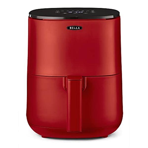 BELLA 2.9 Qt Touchscreen Air Fryer Oven and 5-in-1 Multicooker with Removable NonstickDishwasher Safe Crisping Tray and Basket, 1400 Watt Heating System, Matte Red