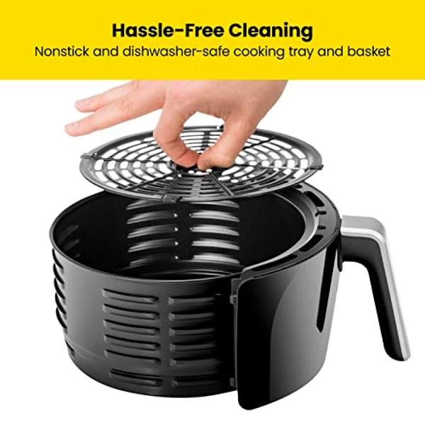 CHEFMAN Small, Compact Air Fryer Healthy Cooking, 2 Qt, Nonstick, User Friendly and Adjustable Temperature Control w/ 60 Minute Timer & Auto Shutoff, Dishwasher Safe Basket, BPA - 