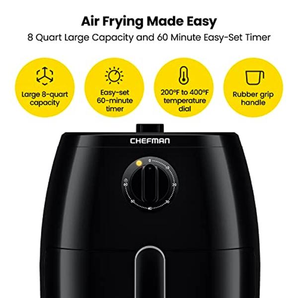 DASH Tasti-Crisp™ Electric Air Fryer Oven, 2.6 Qt., White – Compact Air Fryer for Healthier Food in Minutes, Ideal for Small Spaces - Auto Shut Off, Analog, 1000-Watt