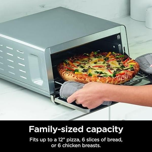Ninja Flip Toaster Oven&Air Fryer, 8-in-1 Functionality, Flip Up&Away Capability for Storage Space, LargeCapacity, Air Fry Basket, SheetPan, Wire Rack&Removable Crumb Tray, Stainle