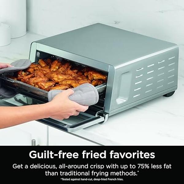Ninja Flip Toaster Oven&Air Fryer, 8-in-1 Functionality, Flip Up&Away Capability for Storage Space, LargeCapacity, Air Fry Basket, SheetPan, Wire Rack&Removable Crumb Tray, Stainle