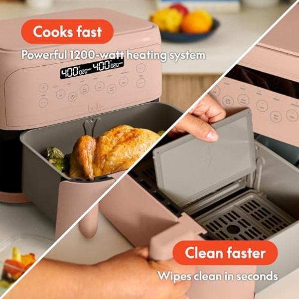 DASH Tasti-Crisp™ Electric Air Fryer Oven, 2.6 Qt., Aqua – Compact Air Fryer for Healthier Food in Minutes, Ideal for Small Spaces - Auto Shut Off, Digital, 1000-Watt