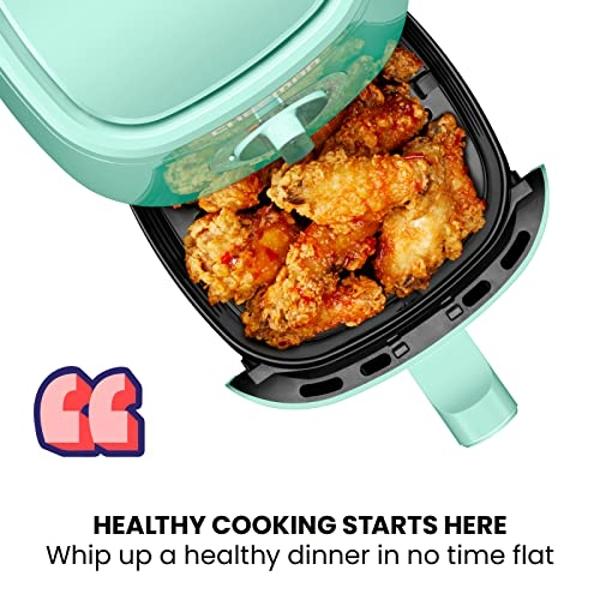 DASH Tasti-Crisp™ Electric Air Fryer Oven, 2.6 Qt., White – Compact Air Fryer for Healthier Food in Minutes, Ideal for Small Spaces - Auto Shut Off, Analog, 1000-Watt